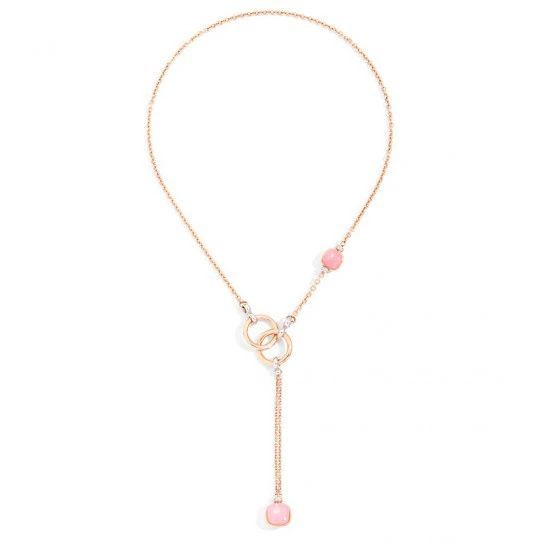 POMELLATO COLLANA NUDO QUARZO ROSA LARIAT