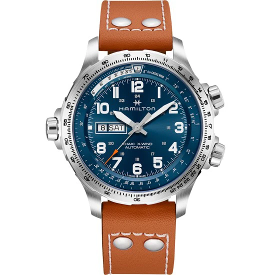 HAMILTON KHAKI AVIATION X-WIND DAY DATE AUTO