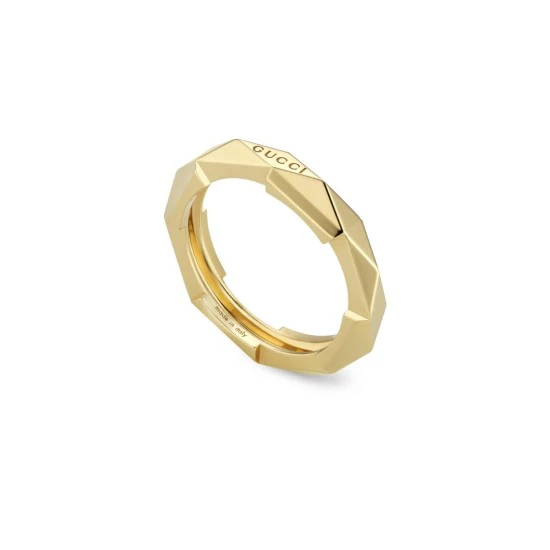 GUCCI Anello Link to Love con borchie in oro giallo 18kt