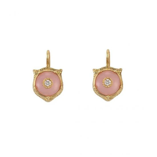 Gucci Orecchini in oro rosa con opale rosa e diamanti