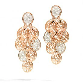 Rosas 1945 POMELLATO ORECCHINO ARABESQUE ORO ROSA CON DIAMANTI