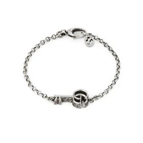 Rosas 1945 GUCCI Bracciale in argento 925 invecchiato con chiave e Doppia G